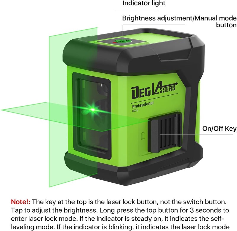 DegLasers Self Leveling Laser Level with Tripod, 100ft Green Cross Line laser lever,Lazer Leveler Tool for Picture Hanging Floor Tile Wall Home Renovation, Indoor Project, Battery Included - Image 3